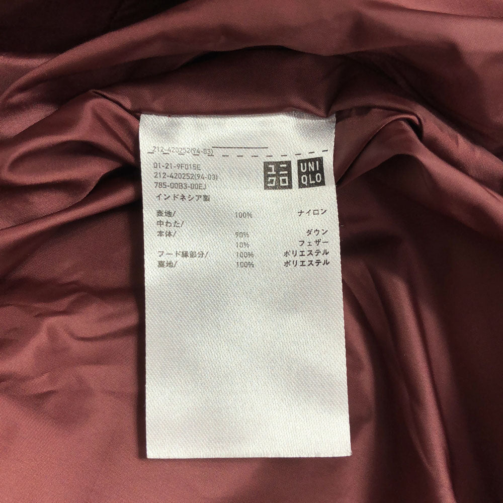 UNIQLO ユニクロ シームレス ダウンコート M レッドブラウン系 レディース