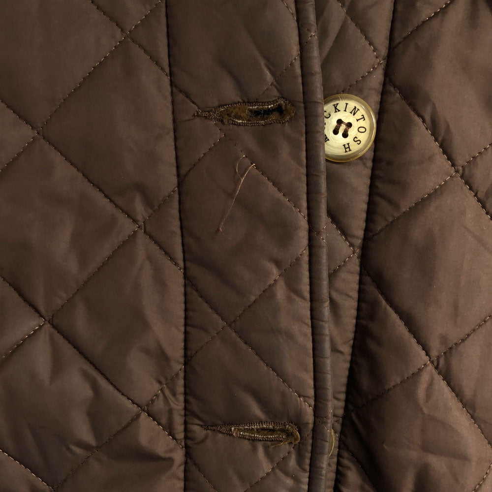 MACKINTOSH SCOTLAND マッキントッシュスコットランド 英国製 キルティングジャケット 38 ブラウン 裏ボア レディース