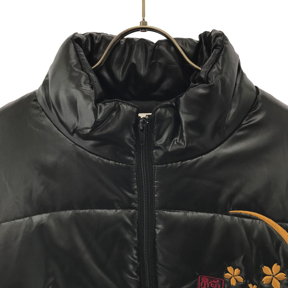 KARAKURI TAMASHII 絡繰魂 和柄刺繍 中綿ジャケット M ブラック KARAKURITAMASHII メンズ