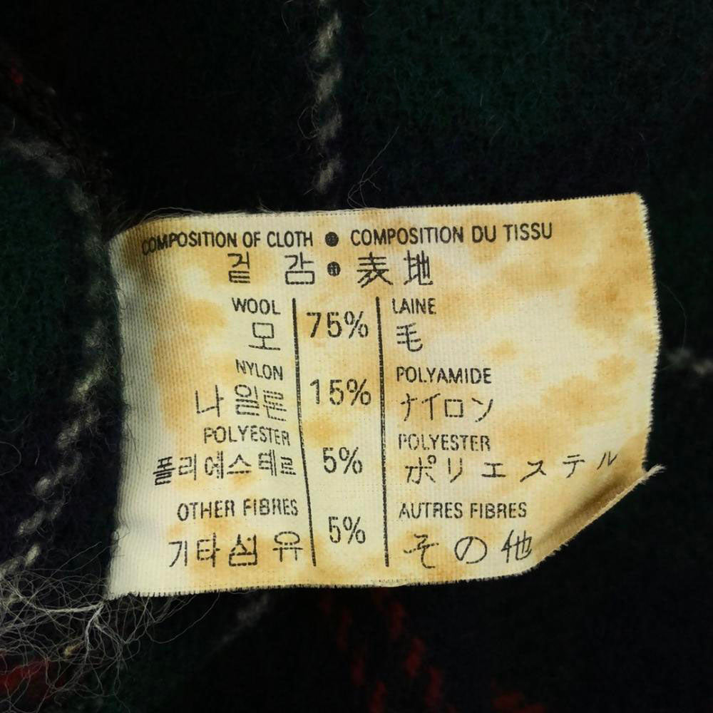 Gloverall グローバーオール 90s 英国製 ウールブレンド オールド ダッフルコート 40 グレー系 裏チェック メンズ