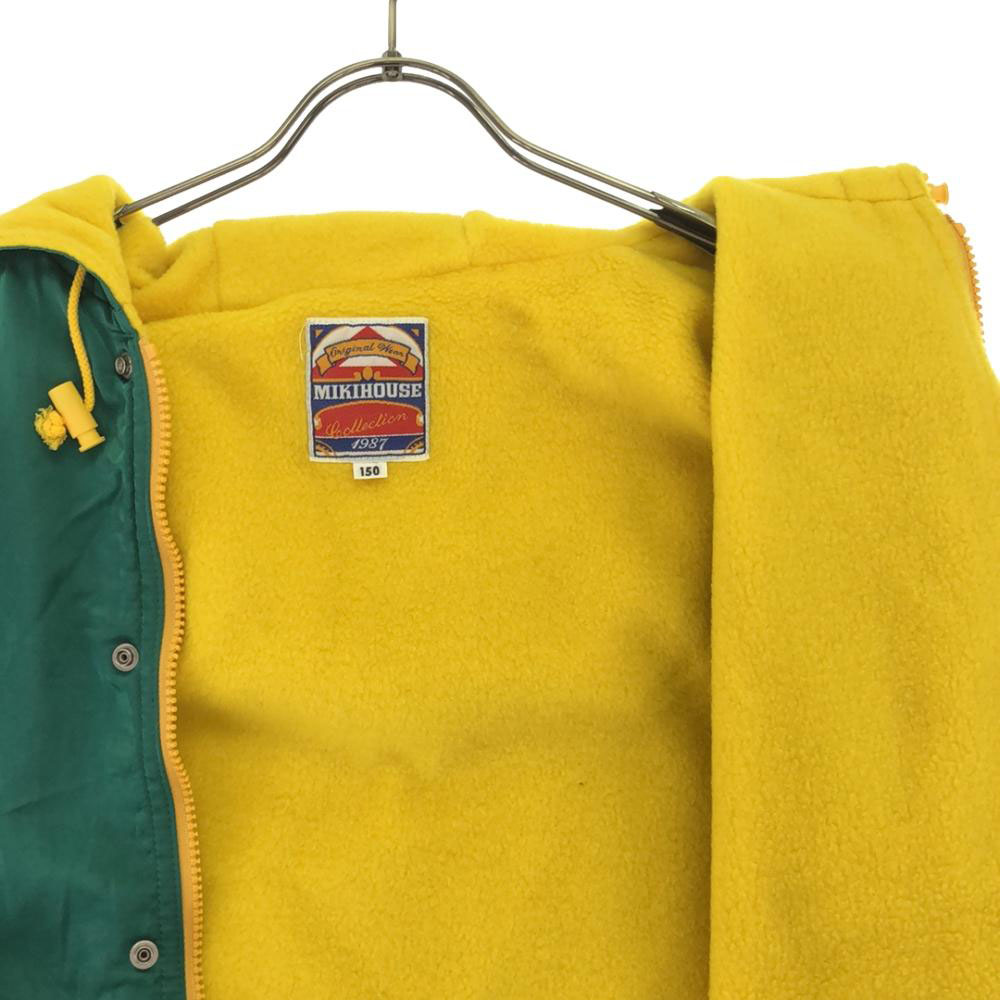 mikihouse ミキハウス プリント ナイロンジャケット 150 グリーン 裏フリース キッズ