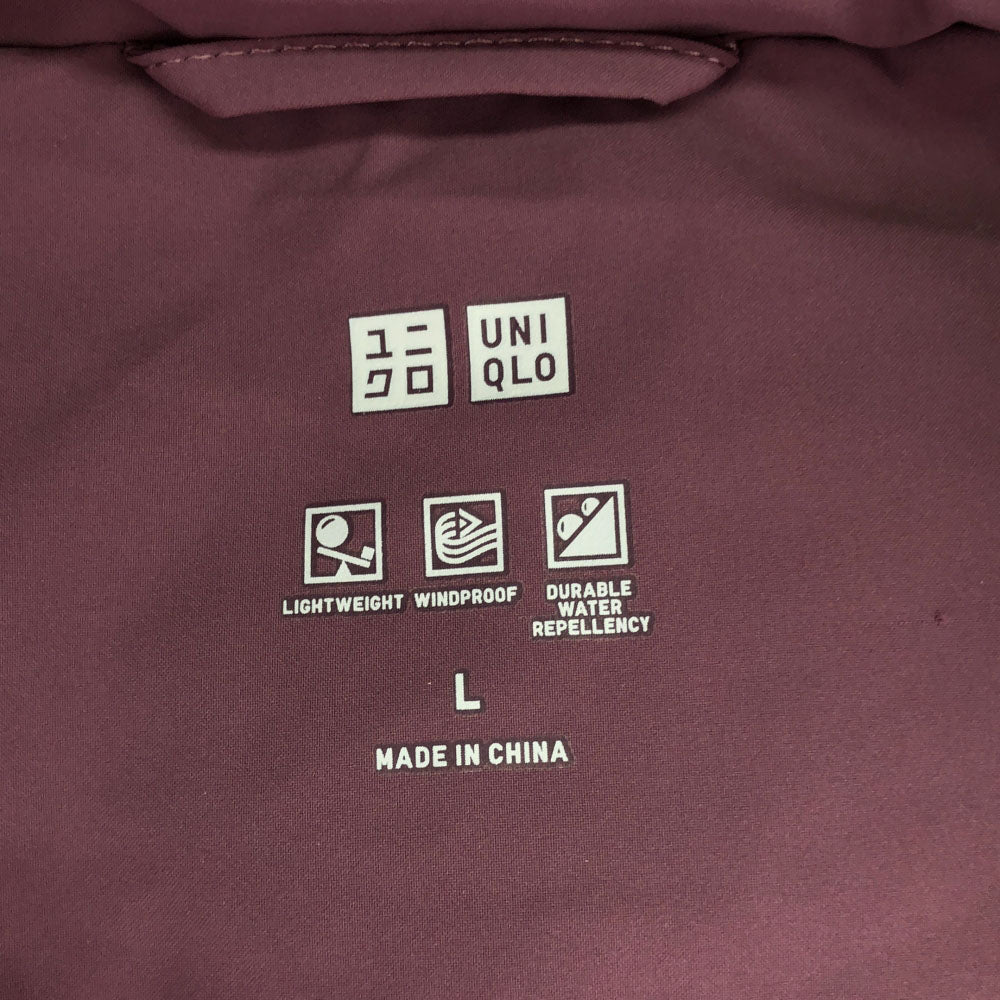 UNIQLO ユニクロ シームレスダウンショート コート L パープル系 ダブルファスナー レディース