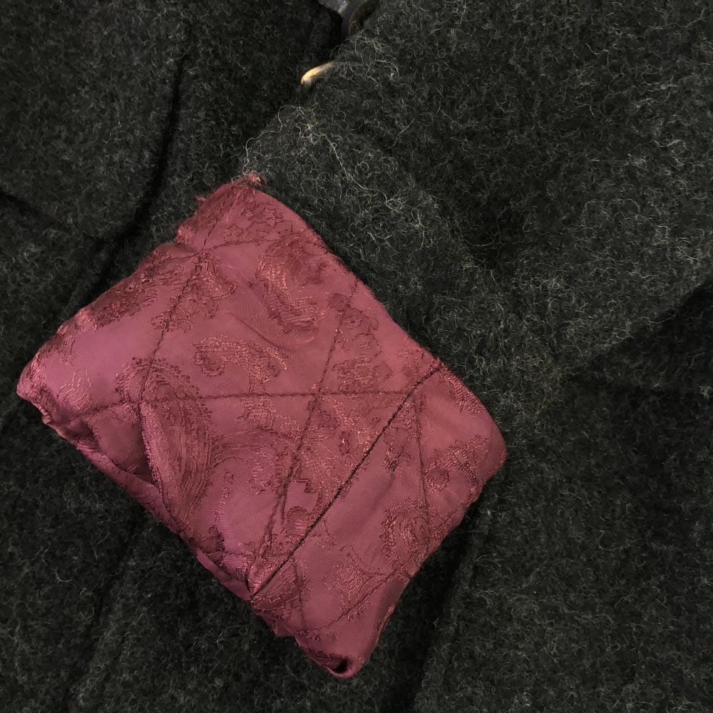 NO ID. ノーアイディ ウールボア ダッフルコート 1 ブラック系 裏ペイズリー 中綿 メンズ