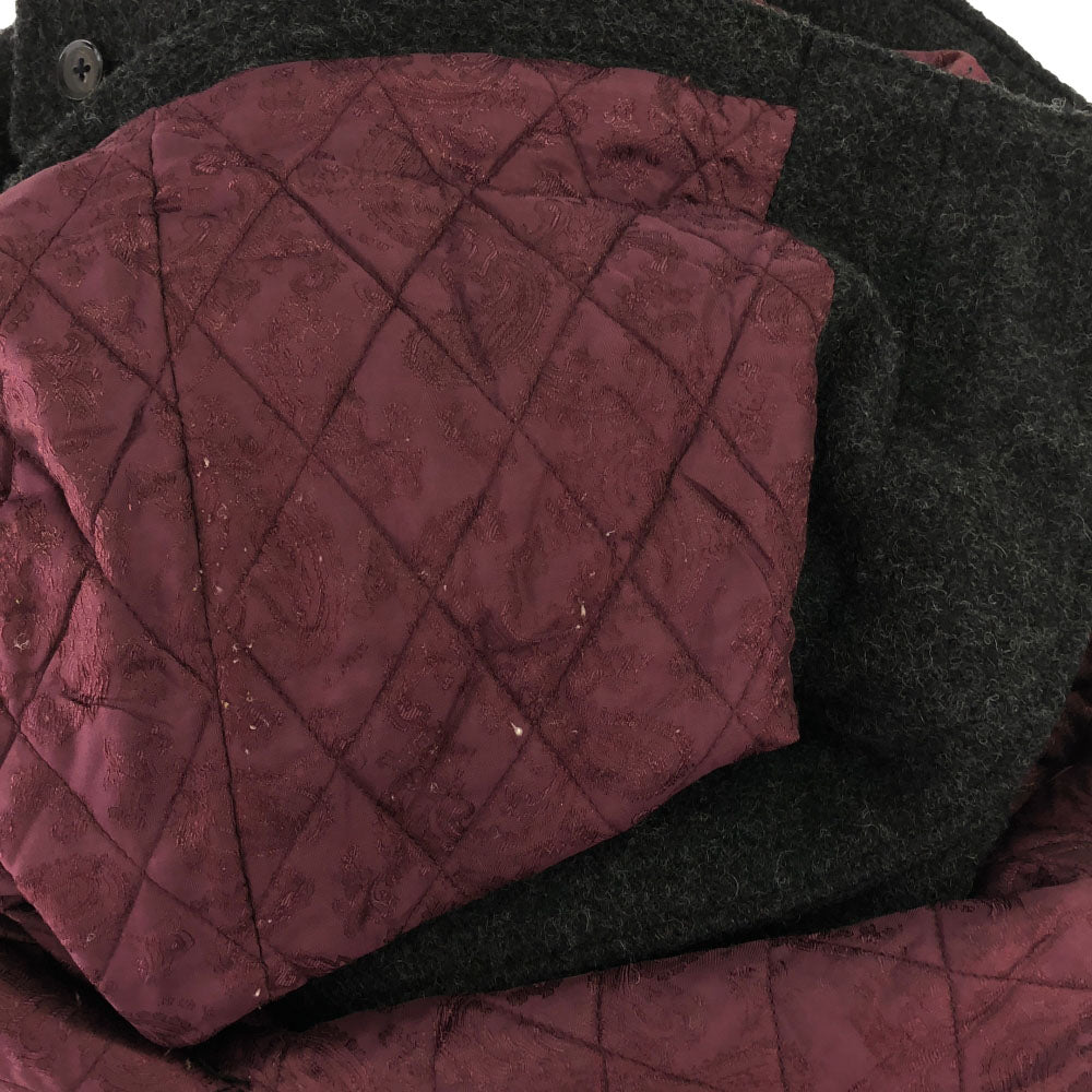 NO ID. ノーアイディ ウールボア ダッフルコート 1 ブラック系 裏ペイズリー 中綿 メンズ