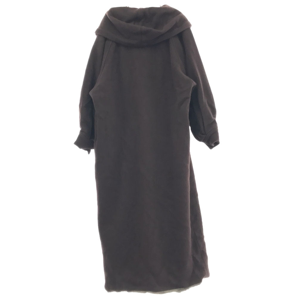 FILL THE BILL フィルザビル 日本製 ウールブレンド フード付き ロングコート 1 ブラウン レディース