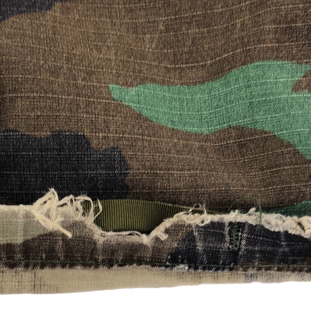 アメリカ軍 90s DLA オールド 迷彩 カーゴパンツ XS グリーン系 US ARMY ボタンフライ カモフラ メンズ