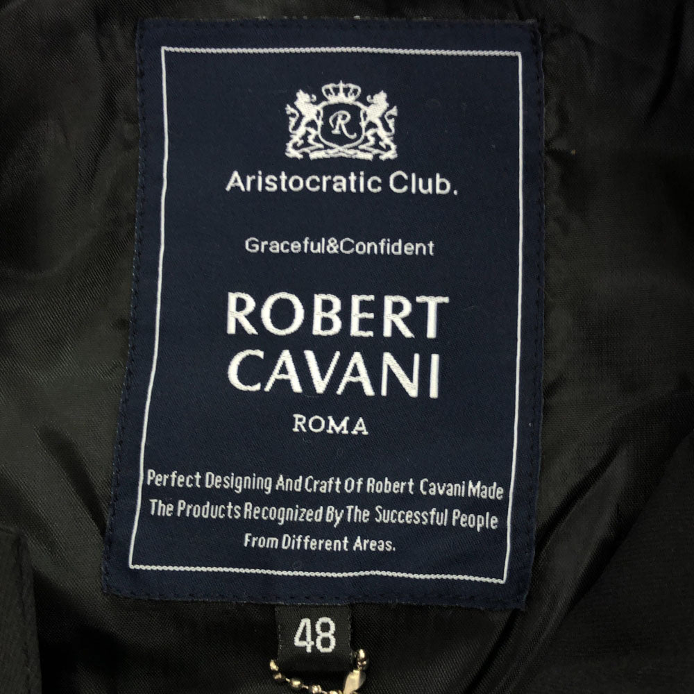 未使用 ロベルトカバーニ ワッペン スタジャン 48 ブラック系 メンズ