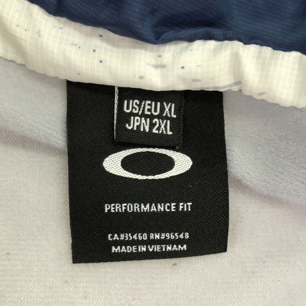 OAKLEY オークリー 総柄 ジップジャケット 2XL ホワイト ブルゾン ビッグサイズ 裏起毛 メンズ