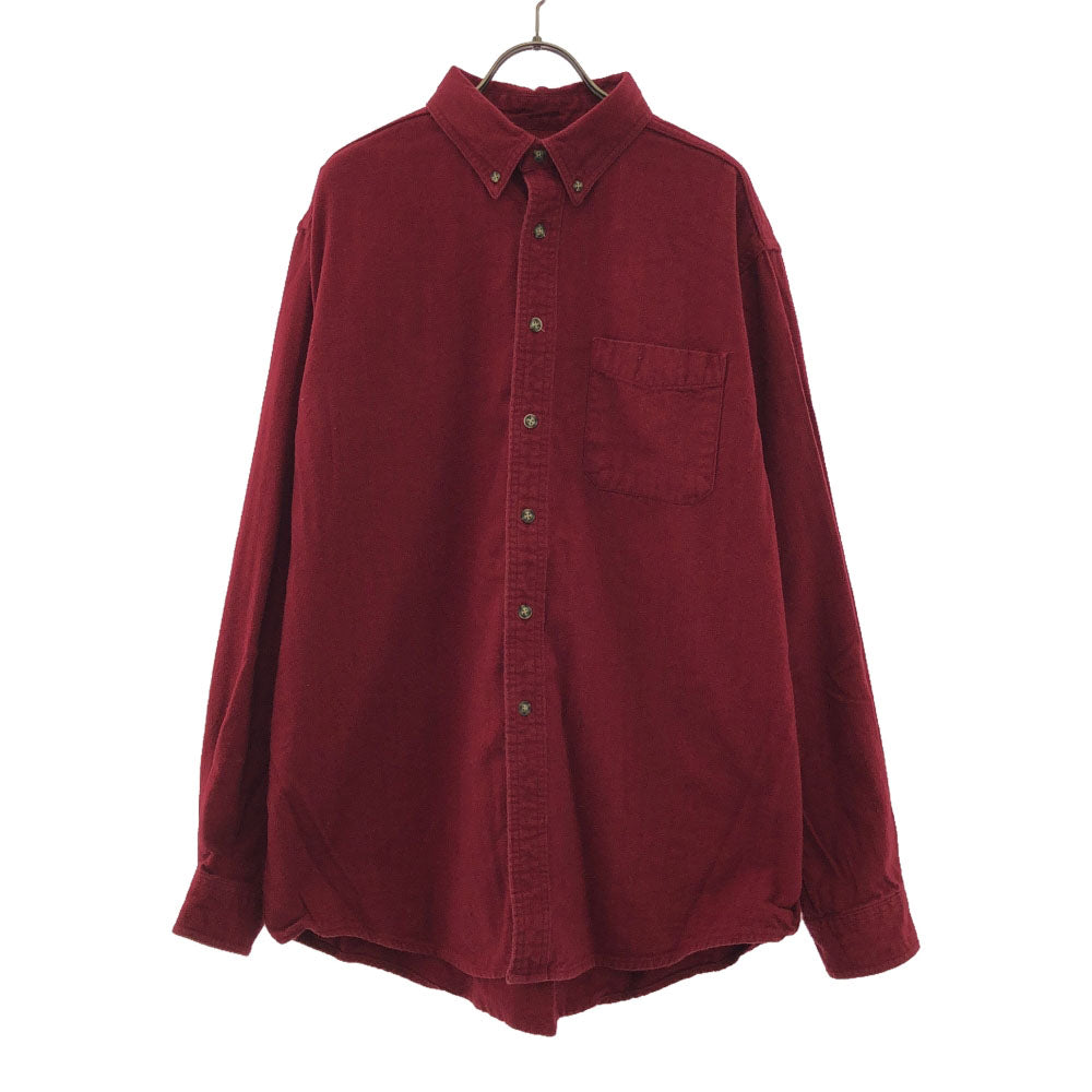 エルエルビーン 長袖 ボタンダウンシャツ L ワインレッド L.L.Bean アウトドア メンズ