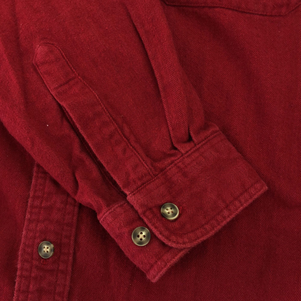 エルエルビーン 長袖 ボタンダウンシャツ L ワインレッド L.L.Bean アウトドア メンズ