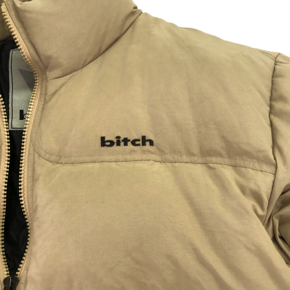 ビッチ ロゴ刺繍 ダウンジャケット L ベージュ bitch メンズ