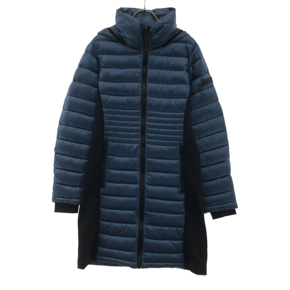Calvin klein カルバンクライン フード付き 中綿コート S ブルー×ブラック レディース