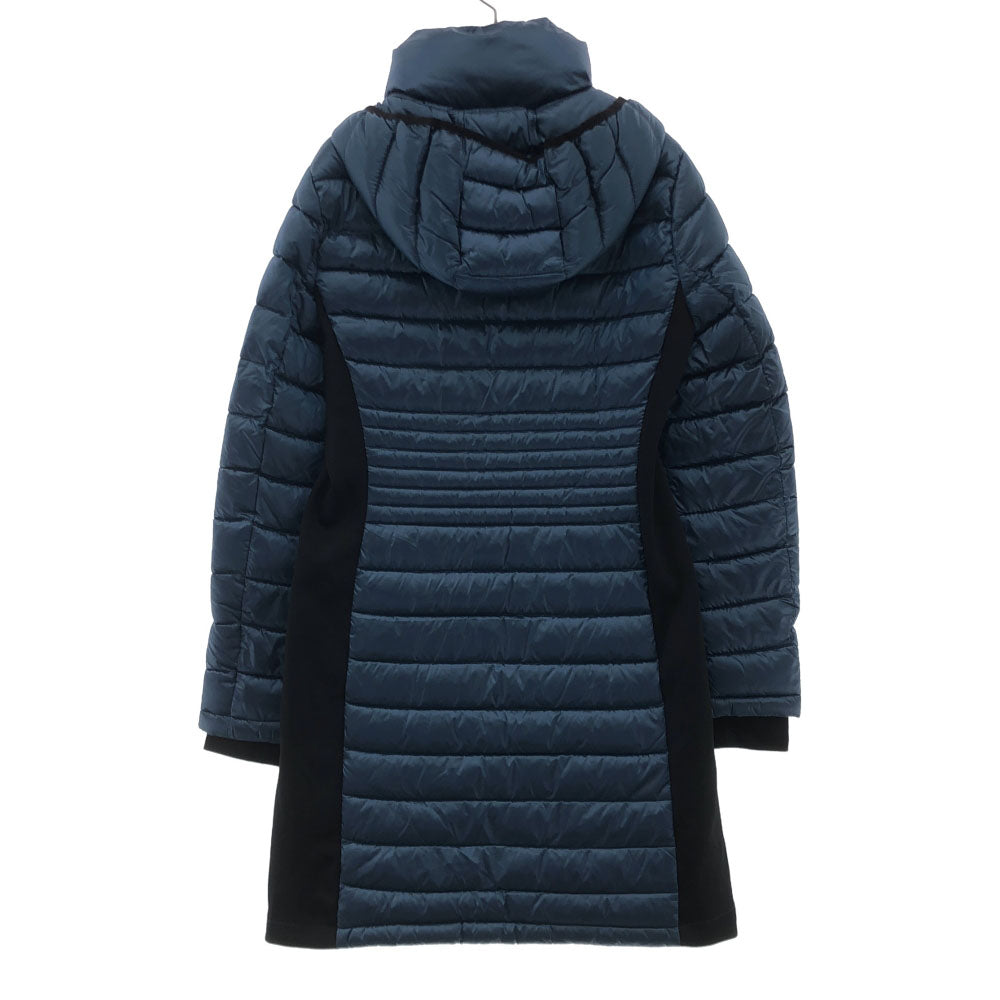 Calvin klein カルバンクライン フード付き 中綿コート S ブルー×ブラック レディース