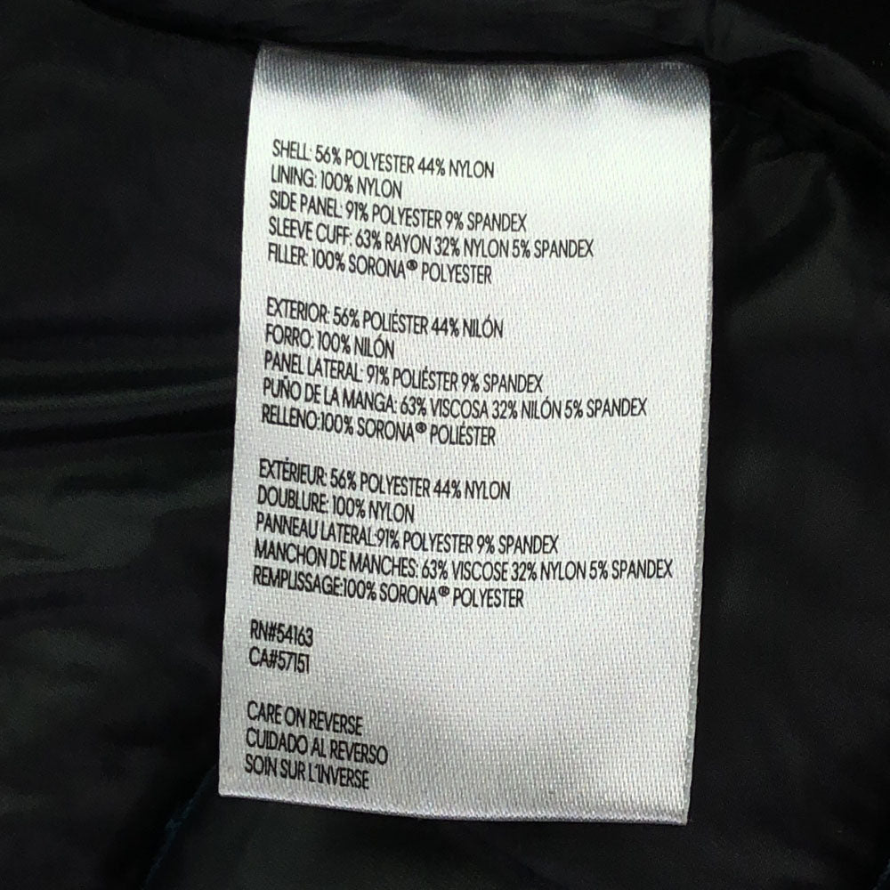 Calvin klein カルバンクライン フード付き 中綿コート S ブルー×ブラック レディース