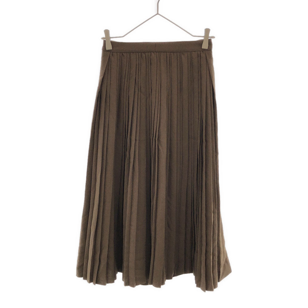 未使用 theory セオリー 日本製 ミモレ丈 プリーツスカート 0 ブラウン タグ付き レディース