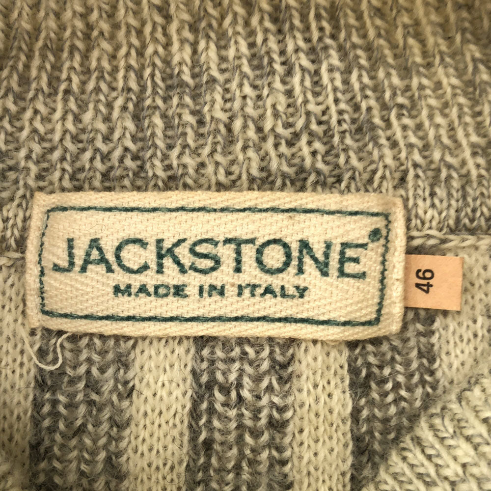 JACKSTONE ジャックストーン 80s 90s イタリア製 オールド 総柄 長袖 タートルネック セーター 46 グレー系 ニット メンズ