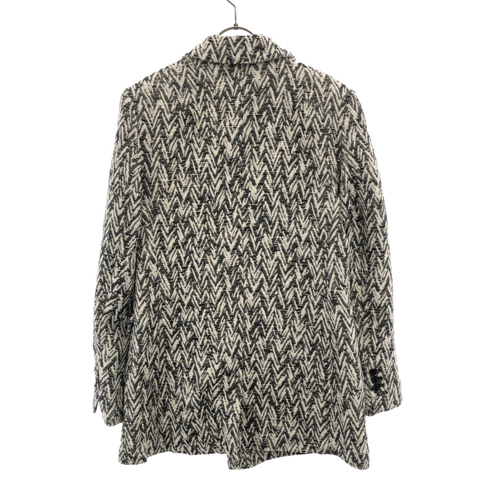 バナナリパブリック 幾何学柄 コート XS ホワイト×ブラック Banana Republic レディース