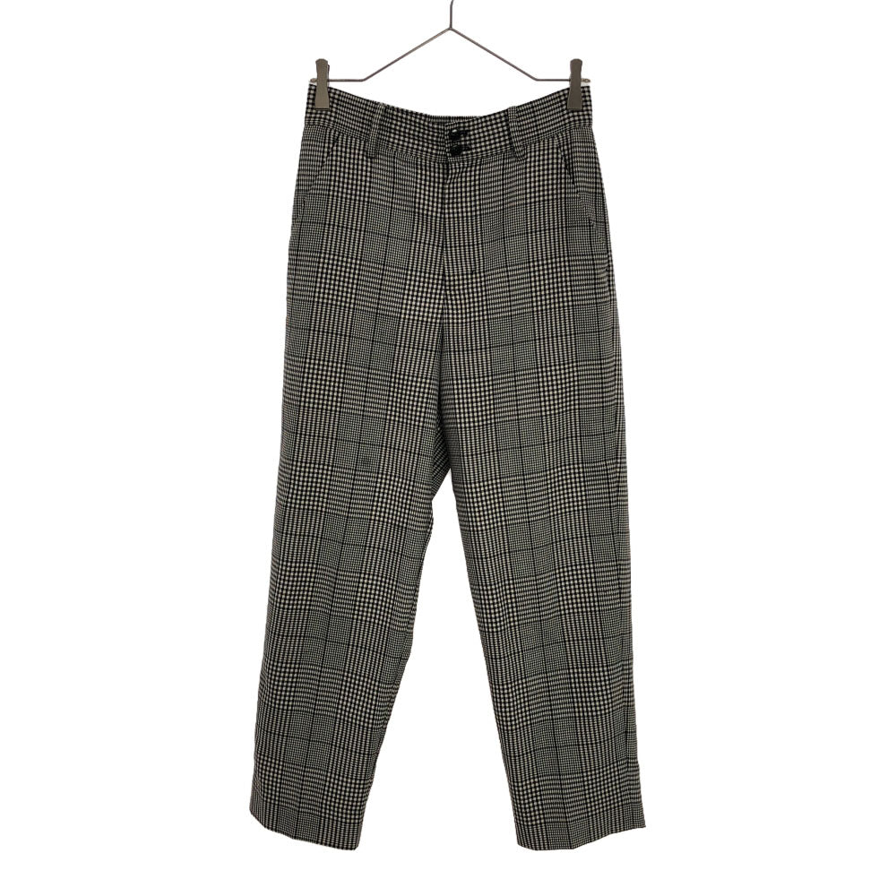 トゥービー バイ アニエスベー チェック柄 テーパードパンツ 38 ホワイト×ブラック To b. by agnes b. 裏地付き レディース