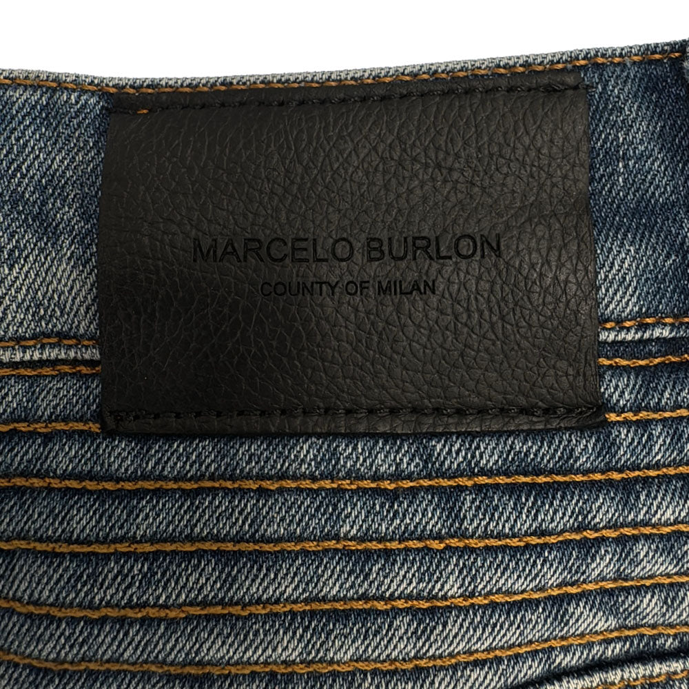 MARCELO BURLON マルセロバーロン イタリア製 スリムデニムパンツ w28 ジーンズ ボタンフライ メンズ