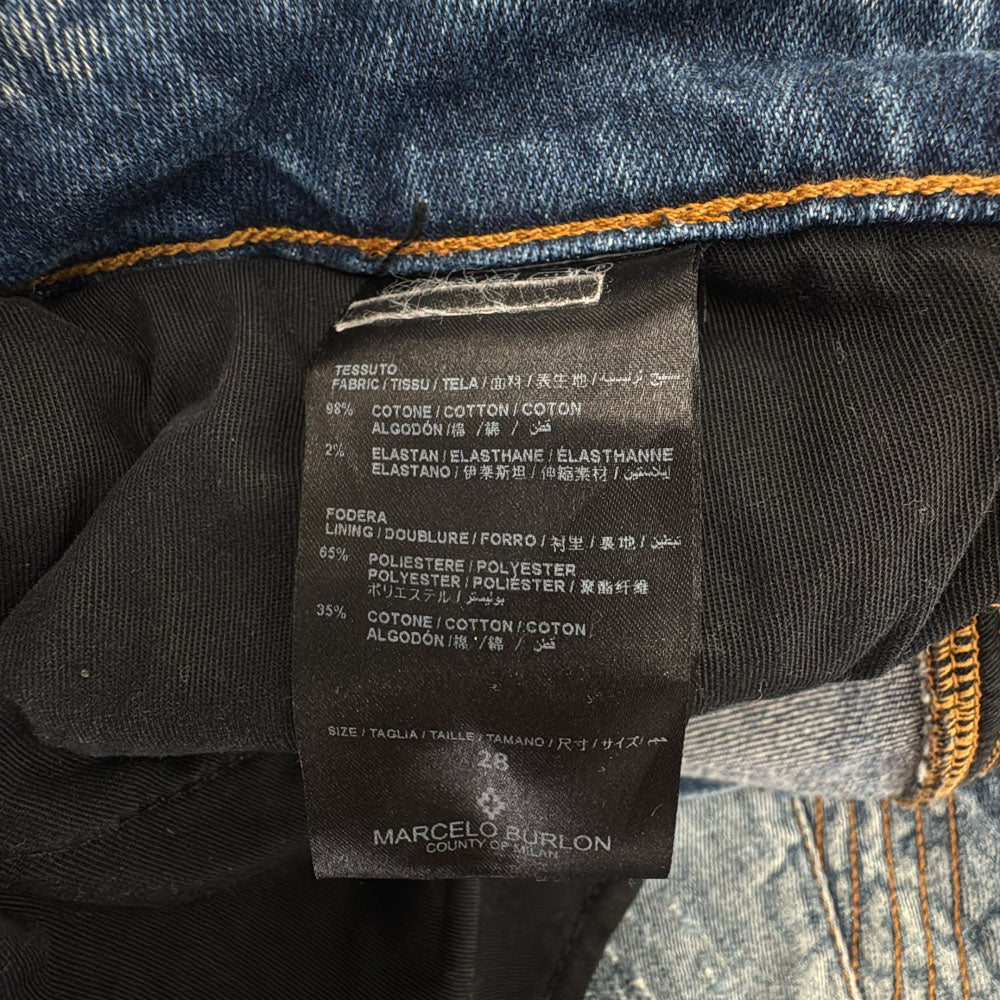 MARCELO BURLON マルセロバーロン イタリア製 スリムデニムパンツ w28 ジーンズ ボタンフライ メンズ