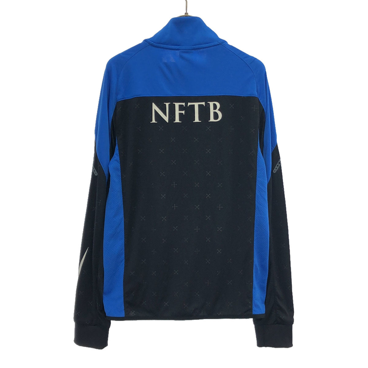 NIKE ナイキ NFTB ロゴプリント フットサル トレーニングウェア M ブラック×ブルー ジャージ サッカー メンズ