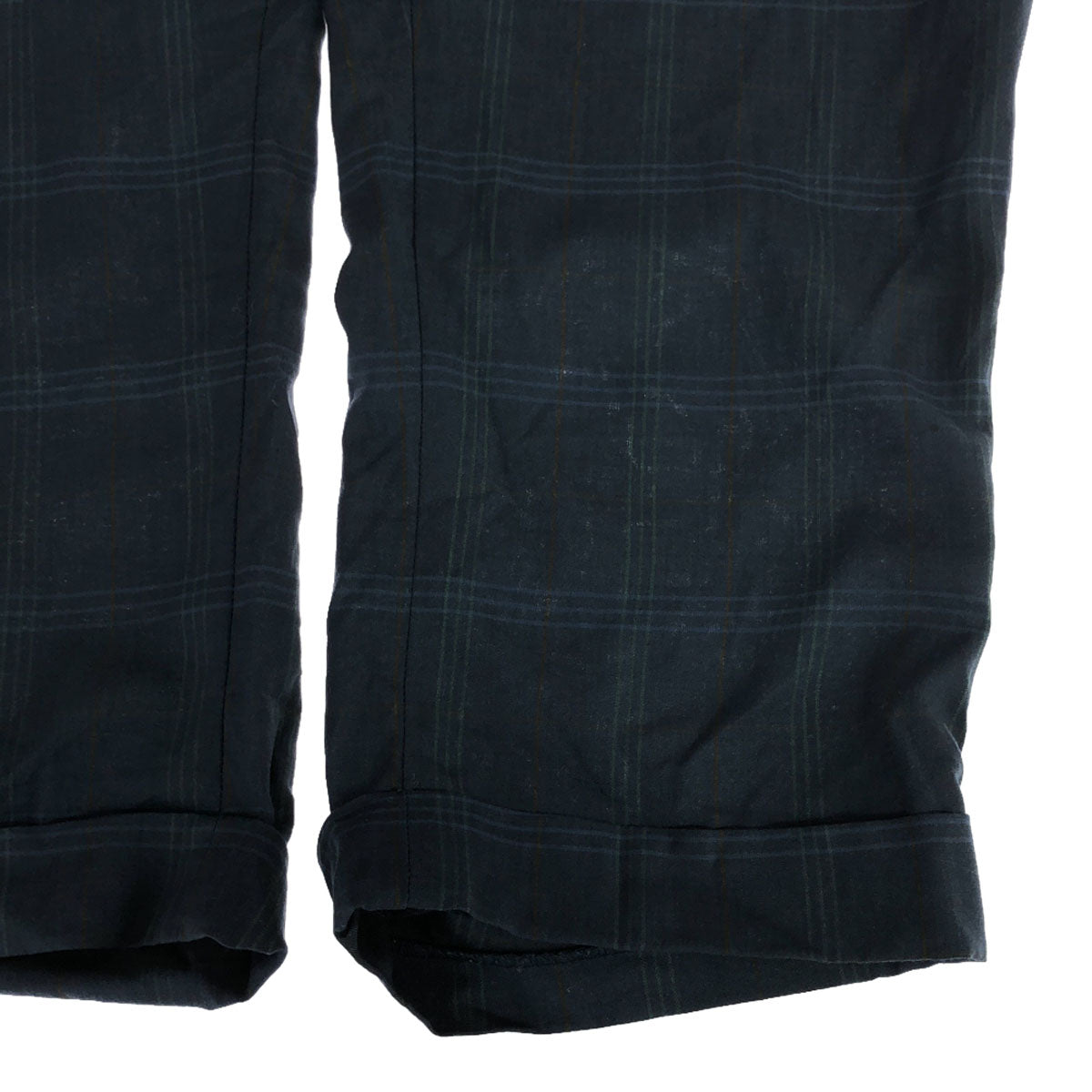 FRAPBOIS フラボア 日本製 ウール100% グレンチェック 3タック テーパードパンツ 1 ブルー系 メンズ