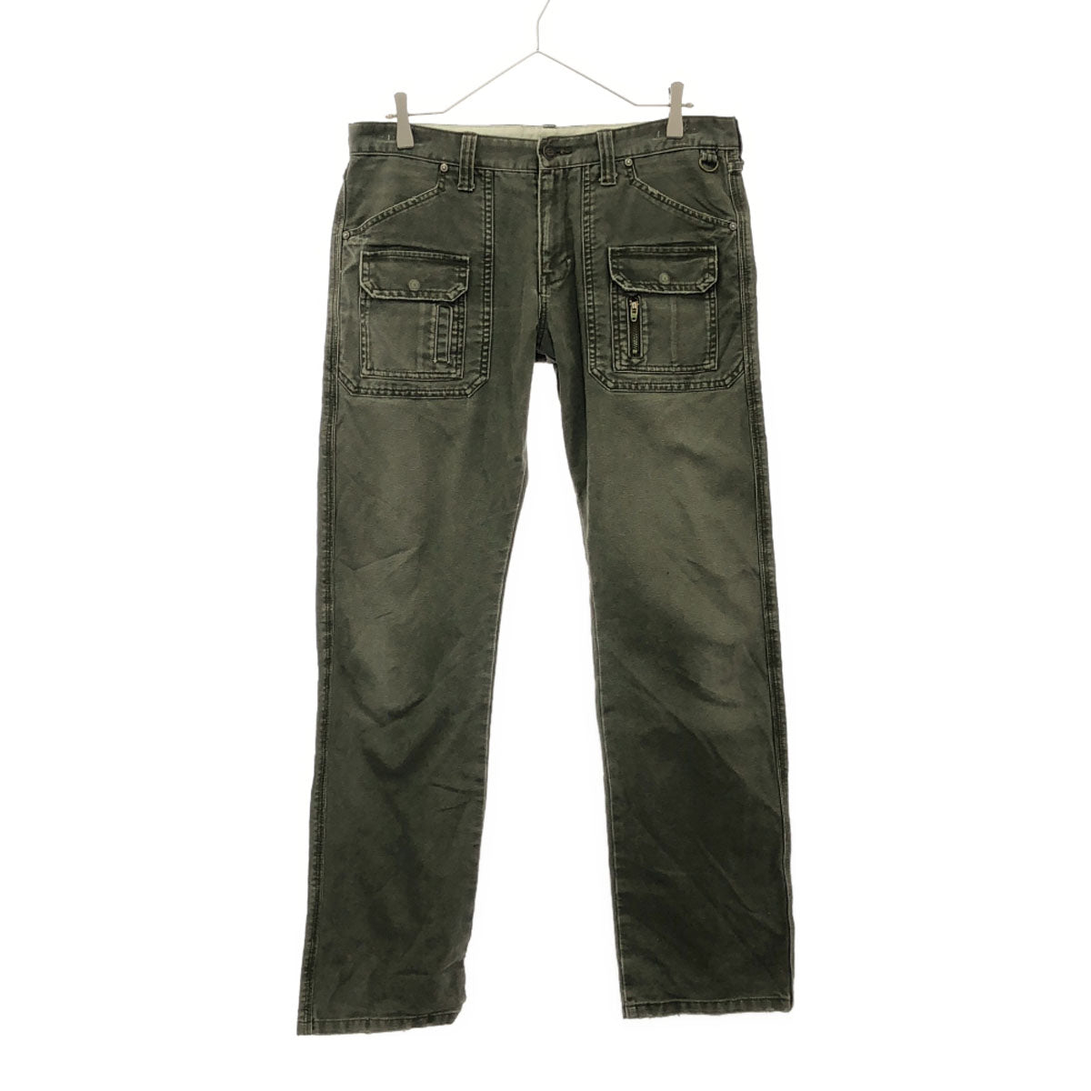 Dickies ディッキーズ ロゴワッペン デニム カーゴパンツ L カーキ ジーンズ メンズ