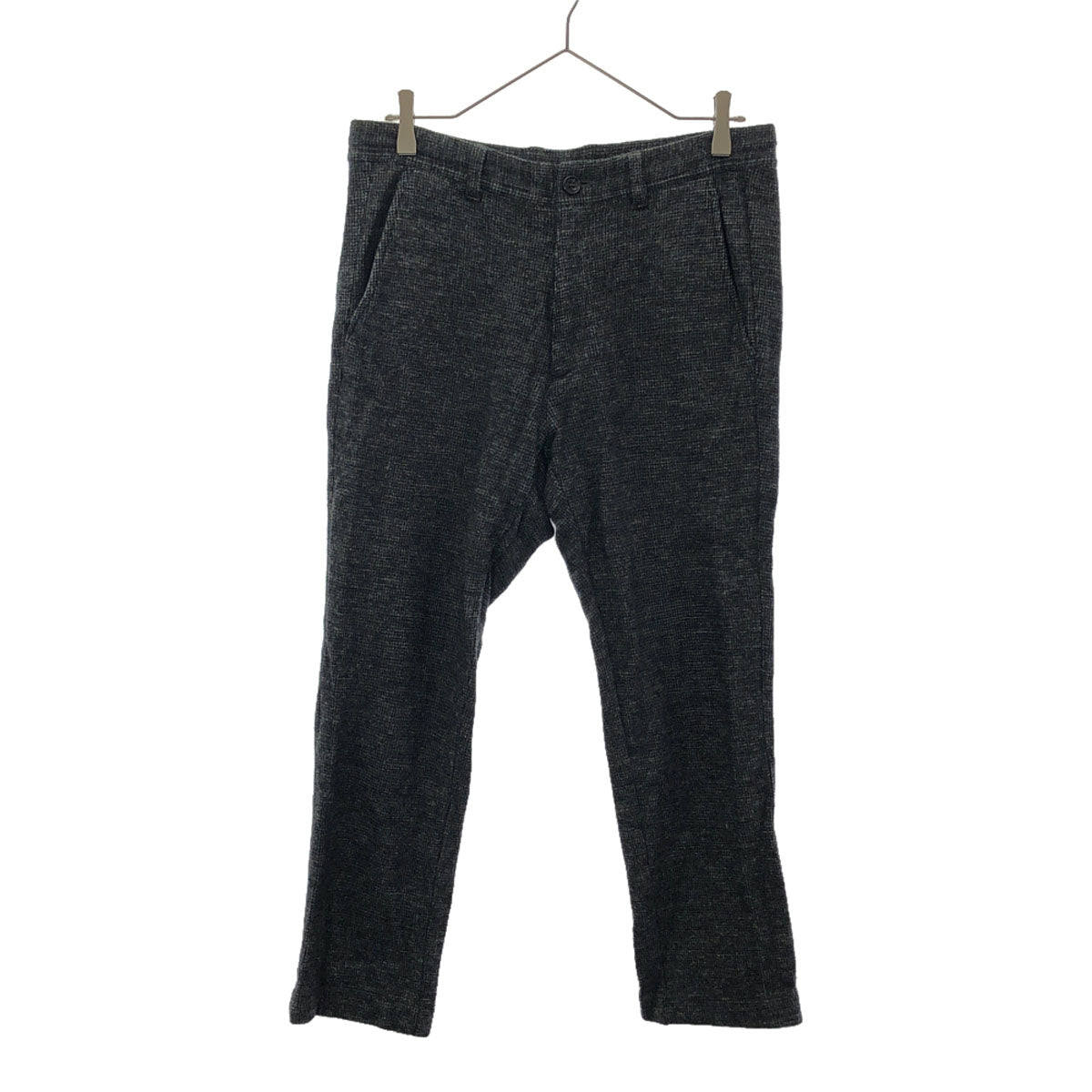 417byEDIFICE フォーワンセブンバイエディフィス チェック柄 ウールパンツ M グレー系 メンズ