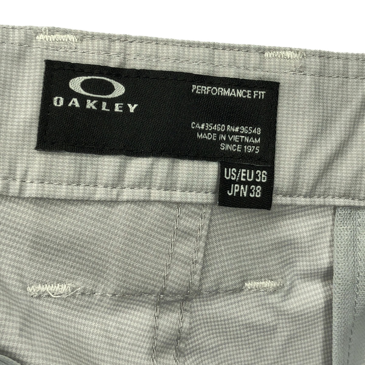 OAKLEY オークリー ロゴ刺繍 ストレートパンツ 38 ライトグレー メンズ