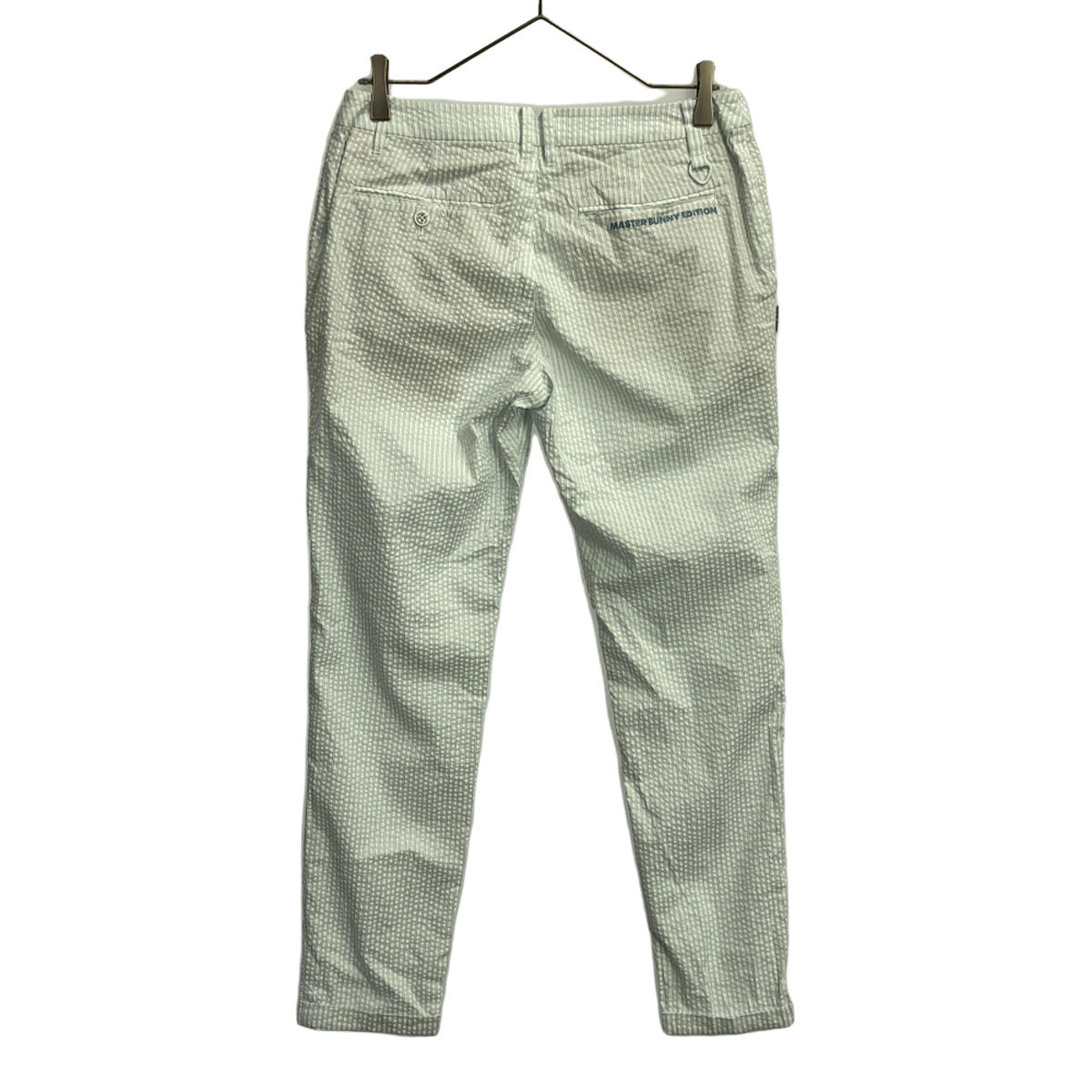 MASTER BUNNY EDITION マスターバニーエディション ロゴ刺繍 ロングパンツ 2 ホワイト×ライトブルー メンズ