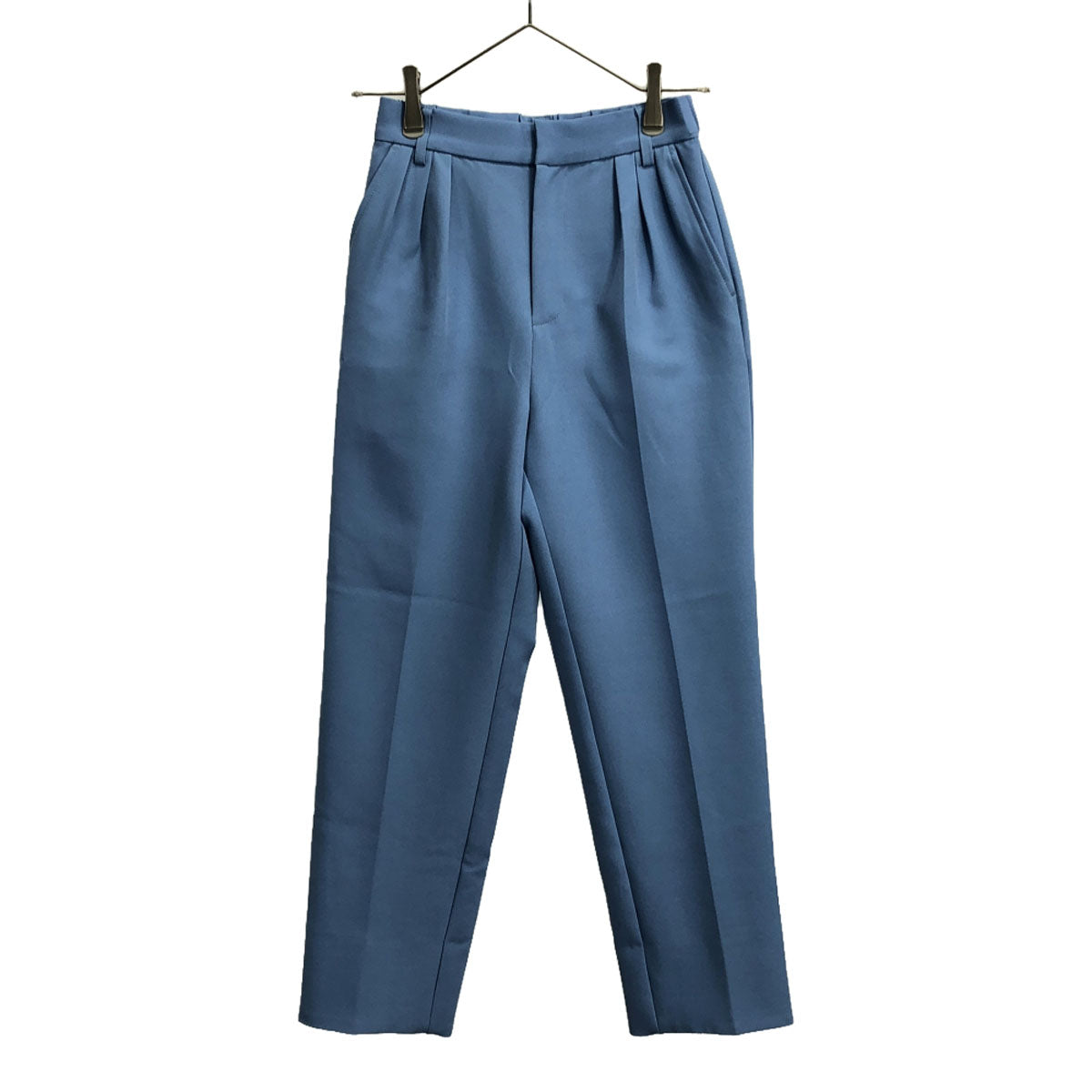 AMERI UNDRESSED アメリ タック テーパードパンツ S ブルー センタープレス レディース