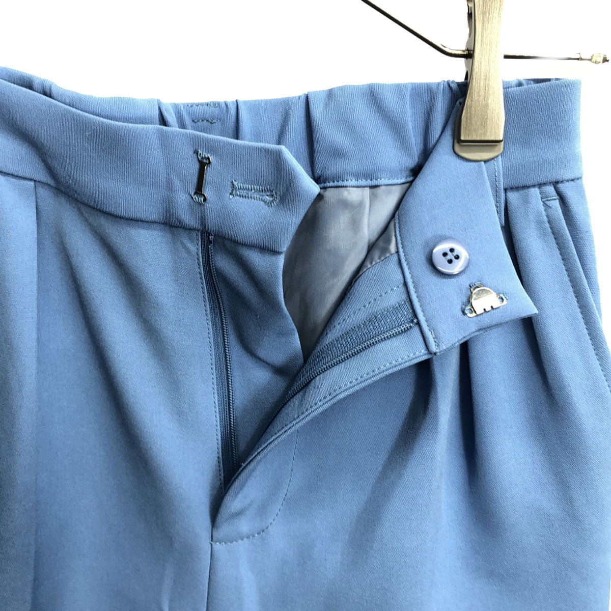 AMERI UNDRESSED アメリ タック テーパードパンツ S ブルー センタープレス レディース