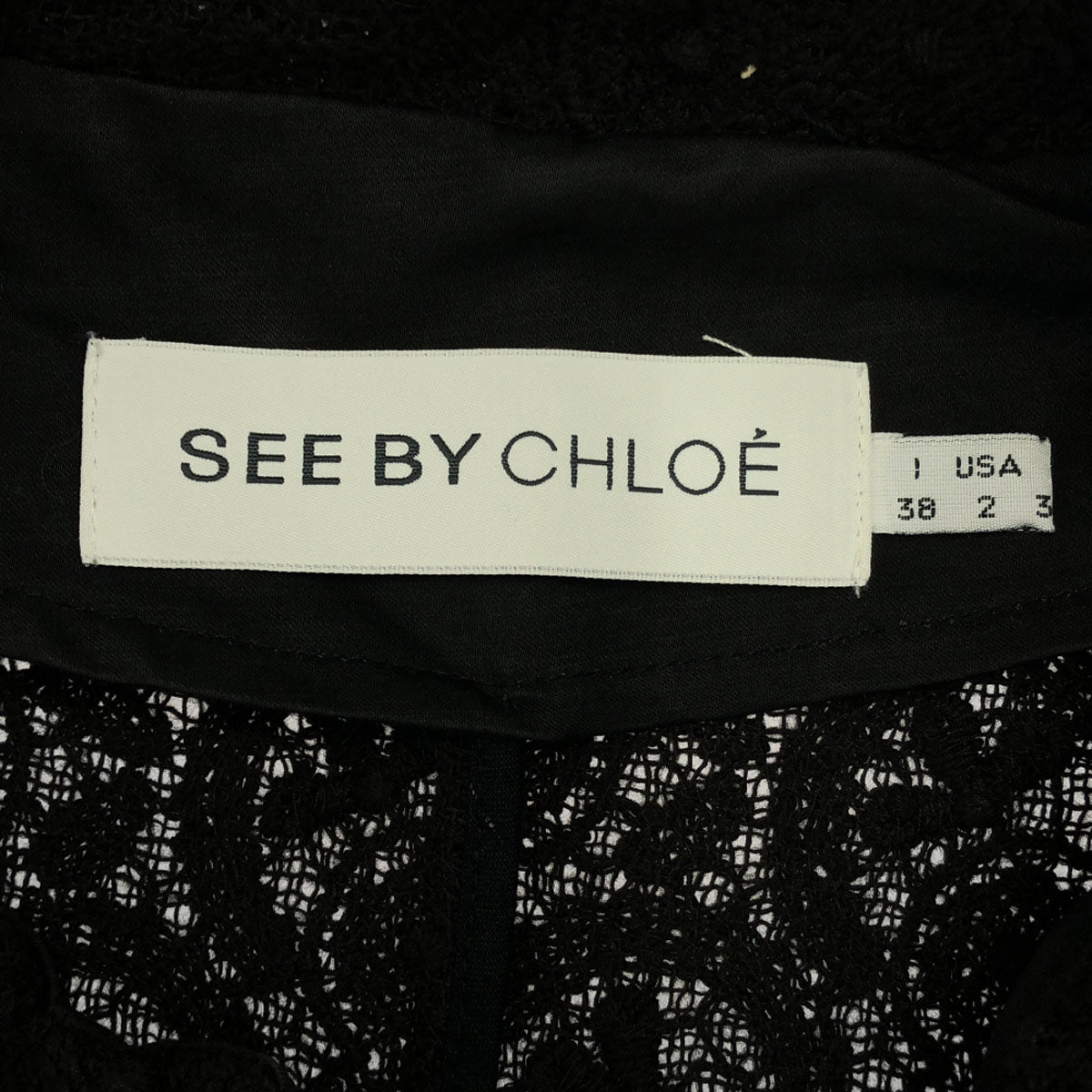 SEE BY CHLOE シーバイクロエ 花柄 コート 38 ブラック 裏地なし レディース