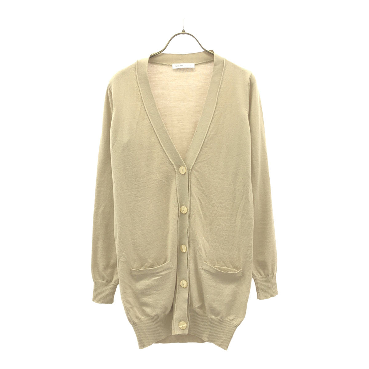 SEE BY CHLOE シーバイクロエ ウール 長袖 Vネック カーディガン ベージュ系 レディース