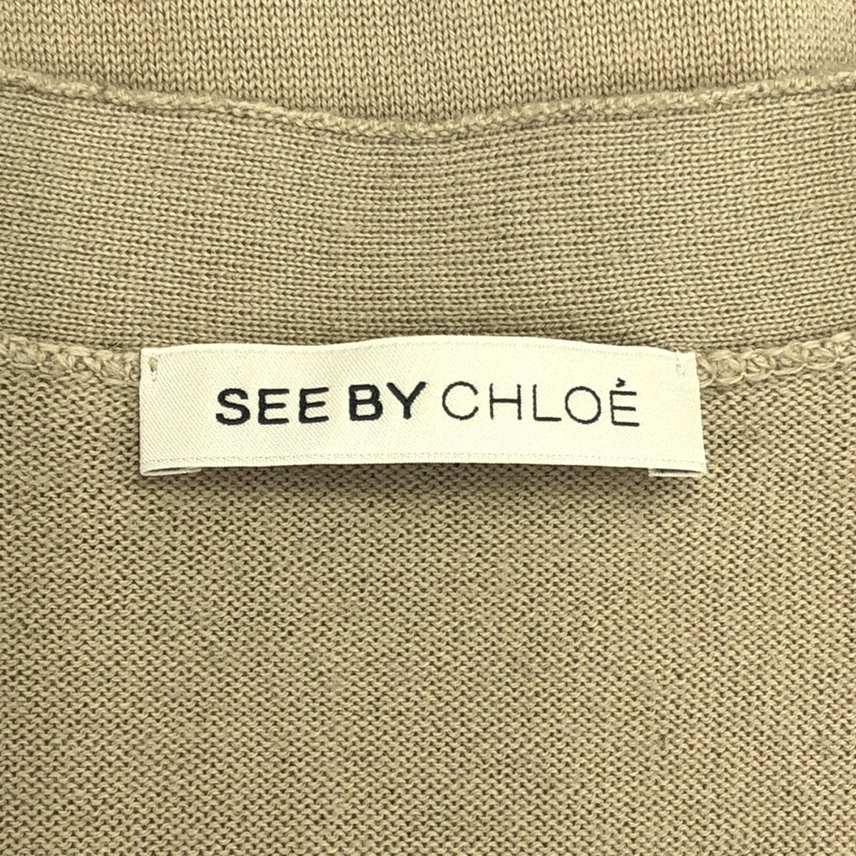 SEE BY CHLOE シーバイクロエ ウール 長袖 Vネック カーディガン ベージュ系 レディース