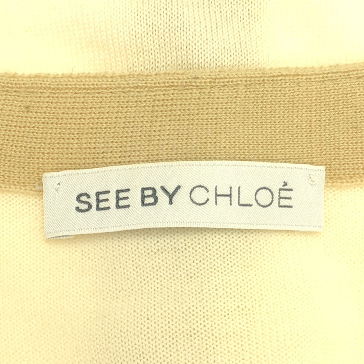 SEE BY CHLOE シーバイクロエ イタリア製 ウール 長袖 Vネック カーディガン アイボリー レディース