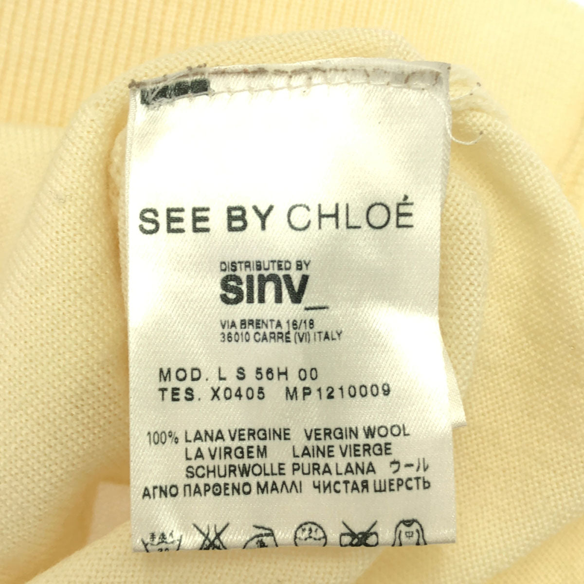 SEE BY CHLOE シーバイクロエ イタリア製 ウール 長袖 Vネック カーディガン アイボリー レディース