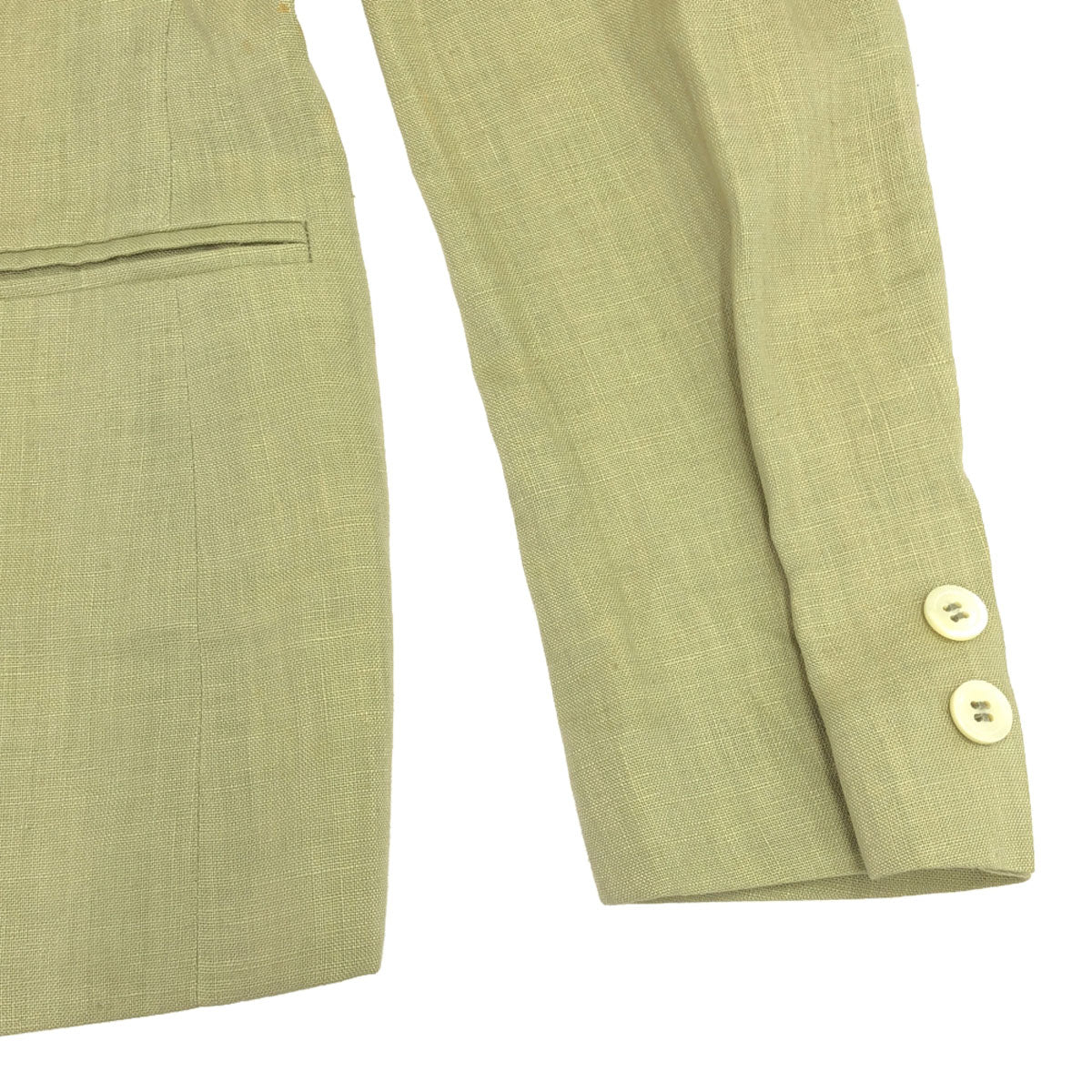 Burberrys バーバリーズ 90s リネン オールド テーラードジャケット 11AB2 グリーン系 レディース