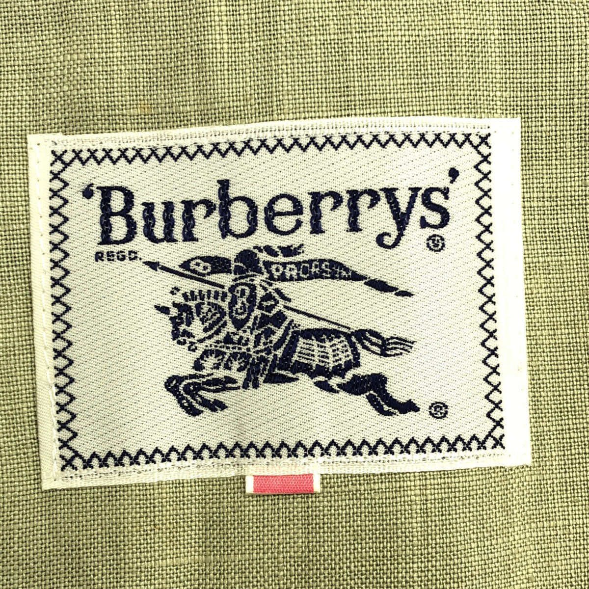 Burberrys バーバリーズ 90s リネン オールド テーラードジャケット 11AB2 グリーン系 レディース