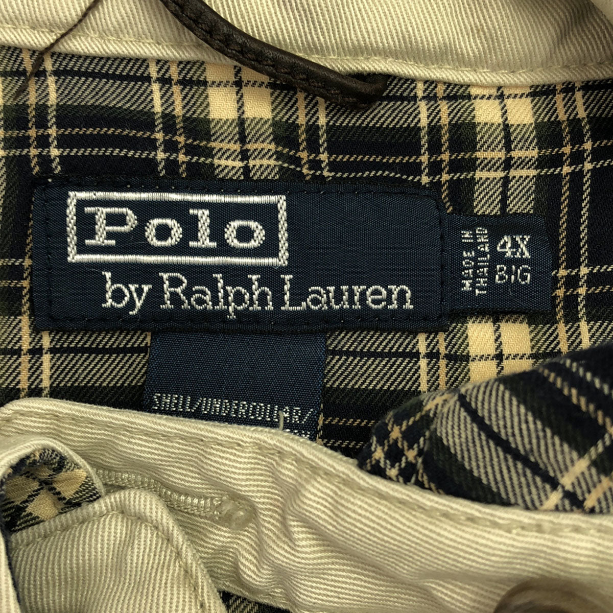 Polo by Ralph Lauren ポロバイラルフローレン 90s オールド ロゴ刺繍 スイングトップ 4X ベージュ ビッグサイズ ジャケット メンズ