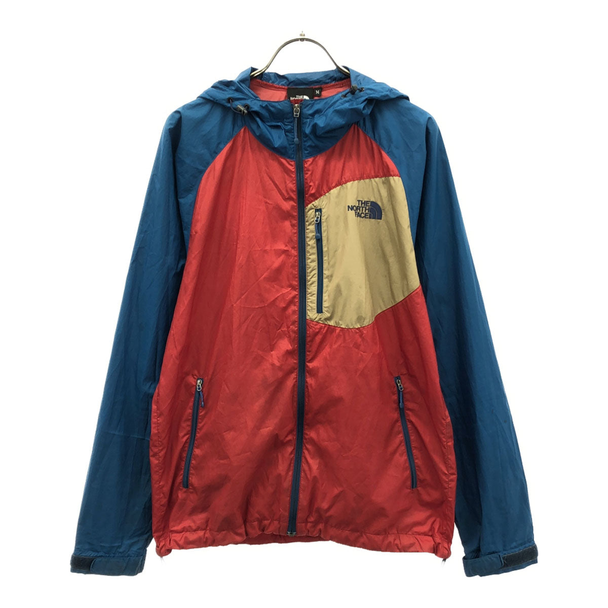 THE NORTH FACE ザノースフェイス ロゴ刺繍 マウンテンパーカー M ネイビー×レッド アウトドア NP21229 メンズ