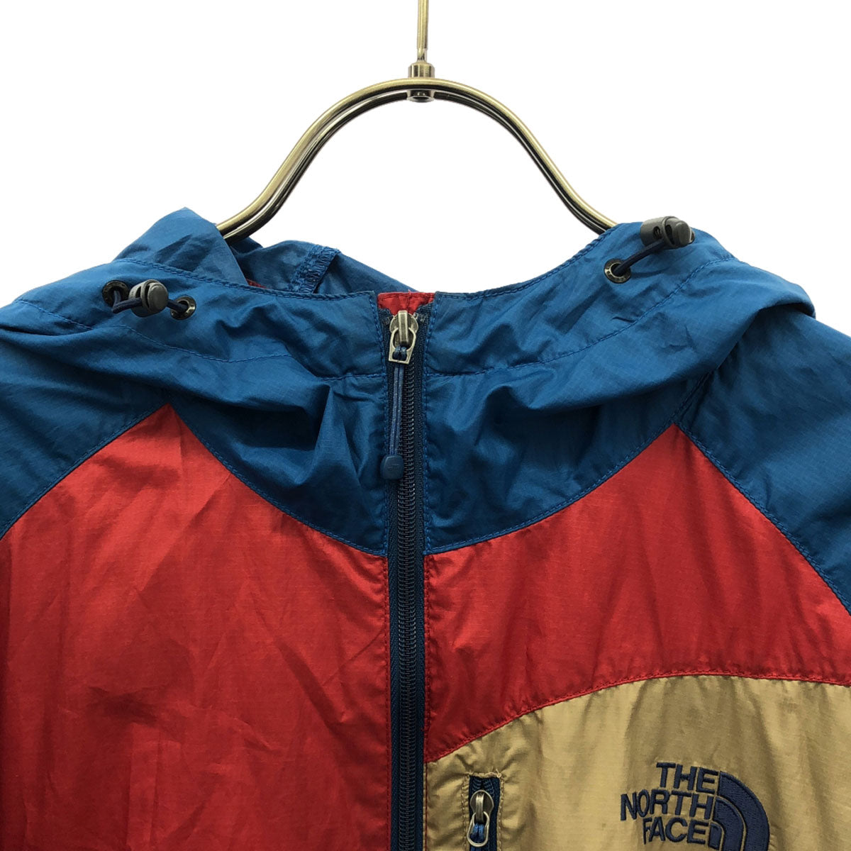 THE NORTH FACE ザノースフェイス ロゴ刺繍 マウンテンパーカー M ネイビー×レッド アウトドア NP21229 メンズ