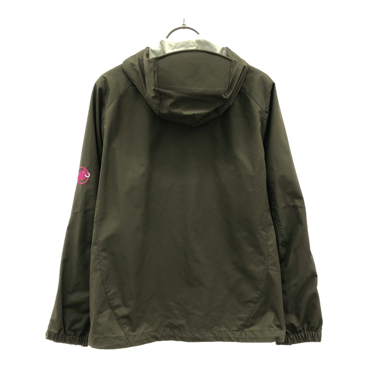 Mammut マムート ロゴ刺繍 フーディー ナイロンジャケット S カーキ ダブルジップ アウトドア レディース