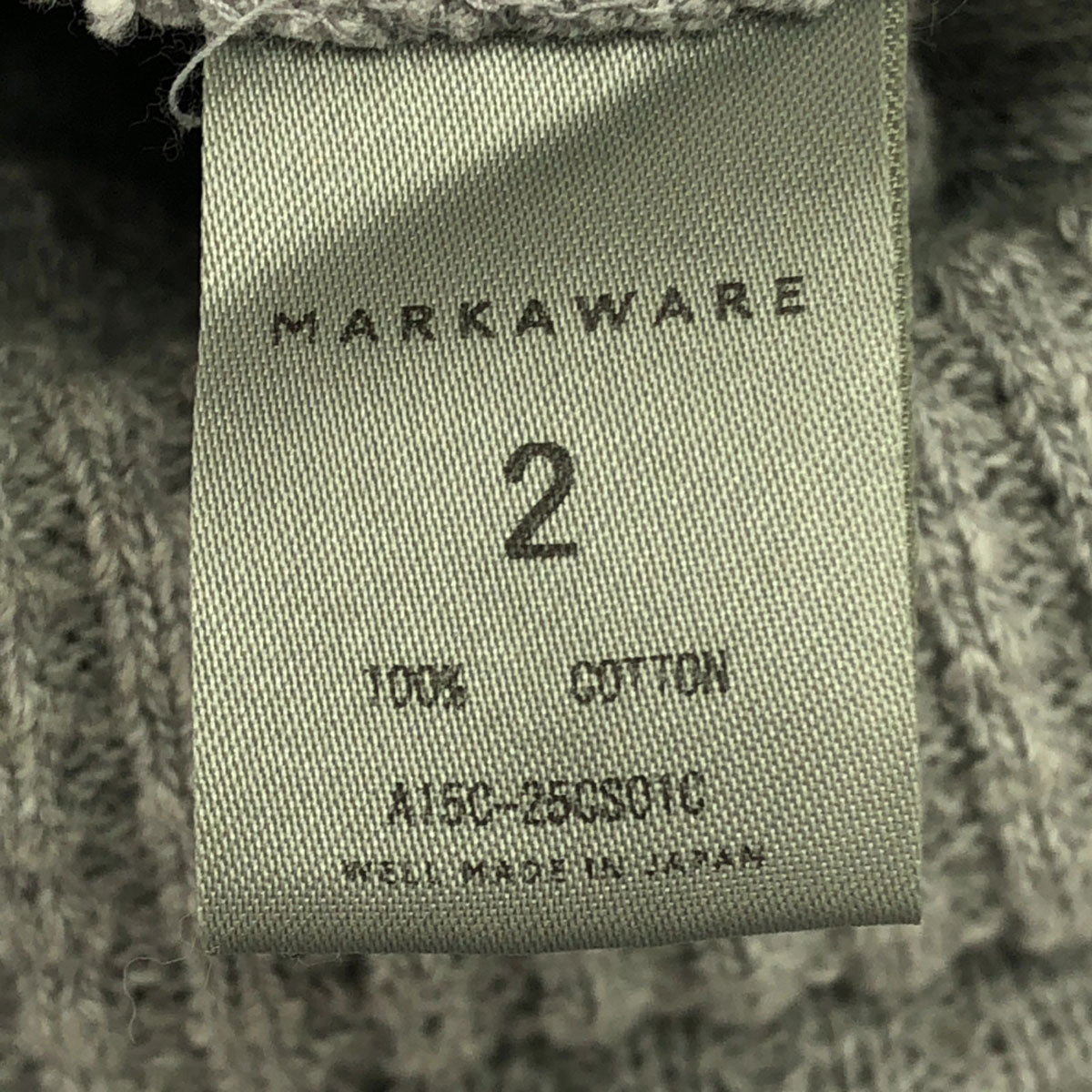 markaware マーカウェア 日本製 長袖 ワッフル タートルネック カットソー 2 グレー レディース