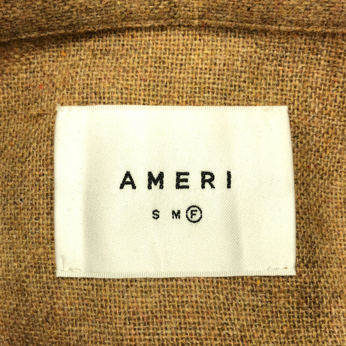 AMERI UNDRESSED アメリ 長袖 ウール混 ロング シャツワンピース F ブラウン レディース