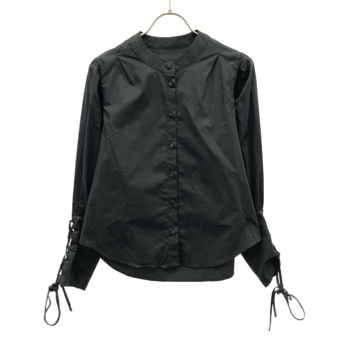 AMERI UNDRESSED アメリ 長袖 ノーカラーシャツ F ブラック ブラウス レディース