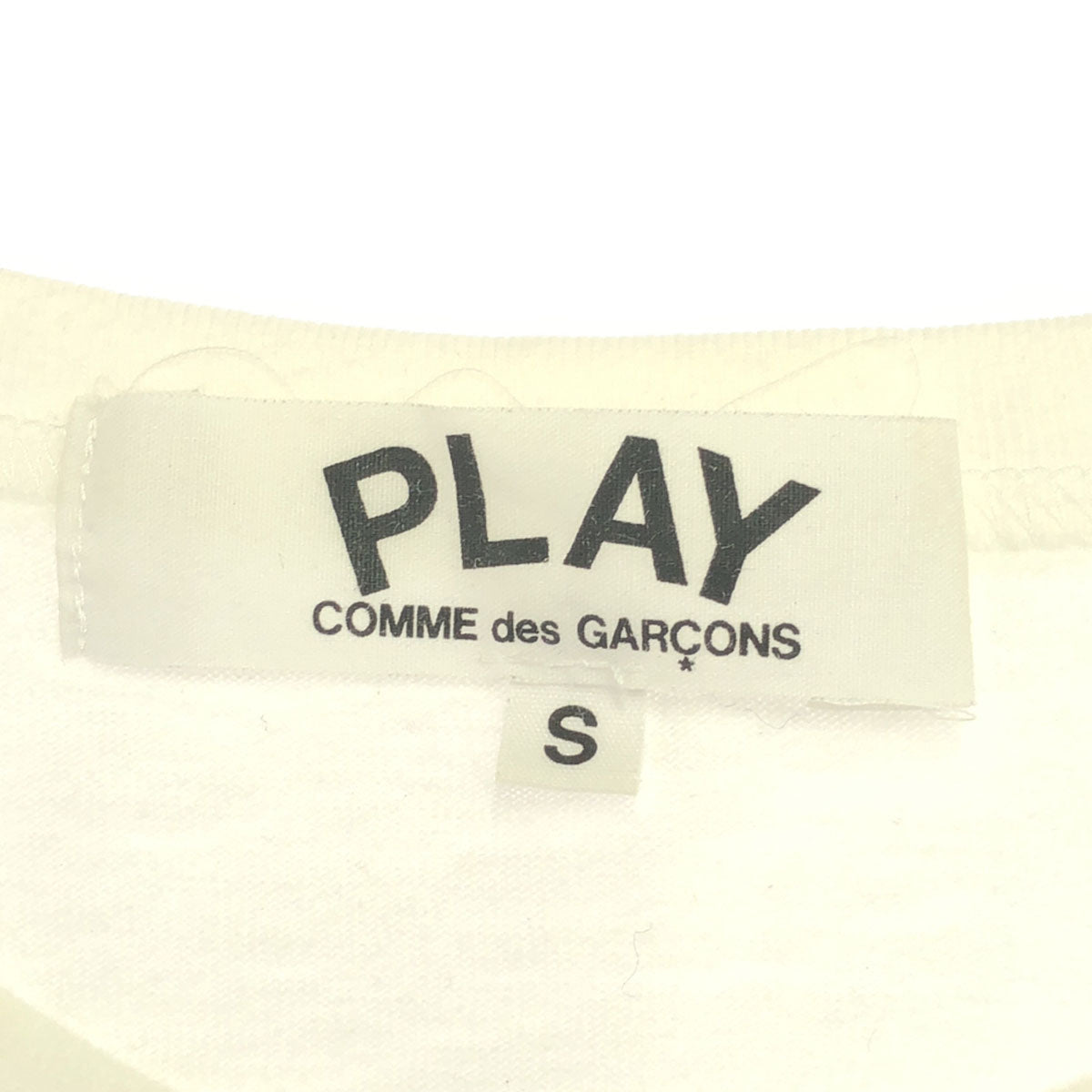 PLAY COMME des GARCONS プレイコムデギャルソン 2020年 日本製 プリント ワッペン 長袖 Tシャツ S ホワイト ロンT レディース