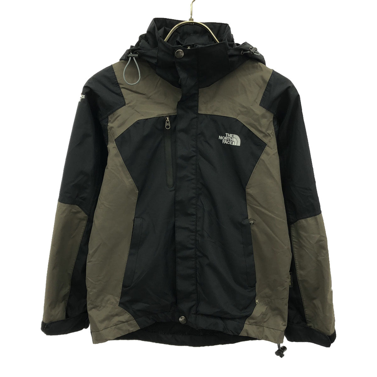 THE NORTH FACE ザノースフェイス ロゴ刺繍 SUMMIT SERIES マウンテンパーカー 8 ブラック×カーキ 裏メッシュ アウトドア キッズ
