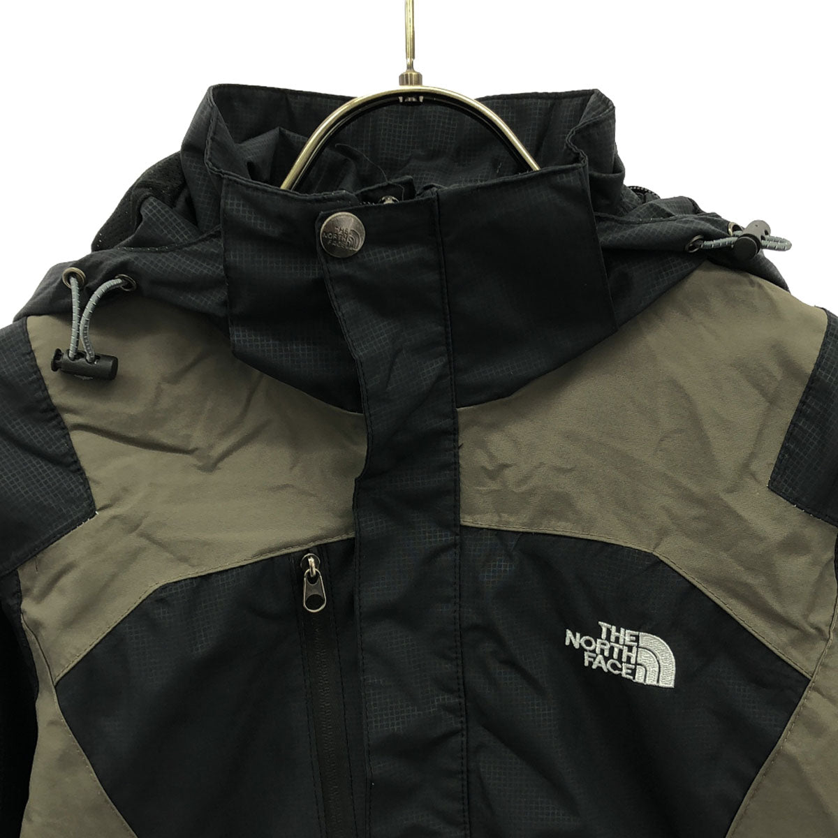 THE NORTH FACE ザノースフェイス ロゴ刺繍 SUMMIT SERIES マウンテンパーカー 8 ブラック×カーキ 裏メッシュ アウトドア キッズ