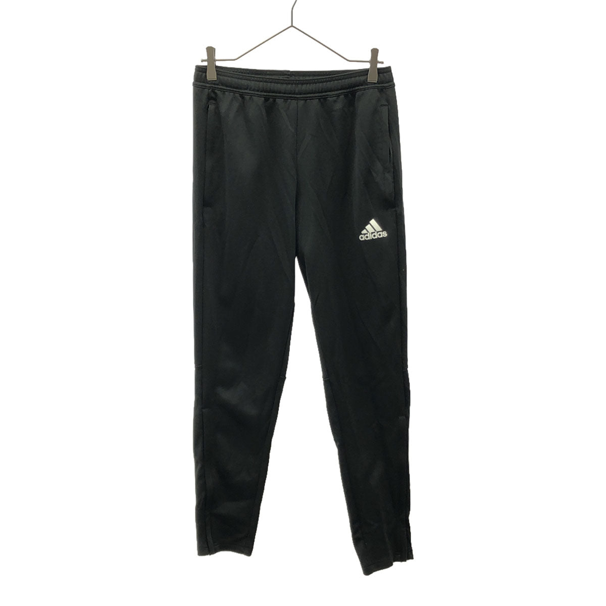 adidas アディダス ロゴプリント 長袖 トレーニングジャージ 上下 セットアップ M ブラック ウエストゴム サイドジップ メンズ